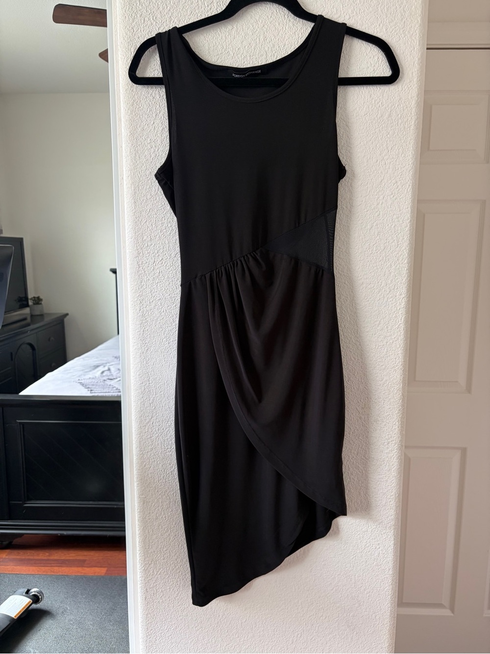 Foreign Exchange Black Asymmetrical Sleeveless Dress